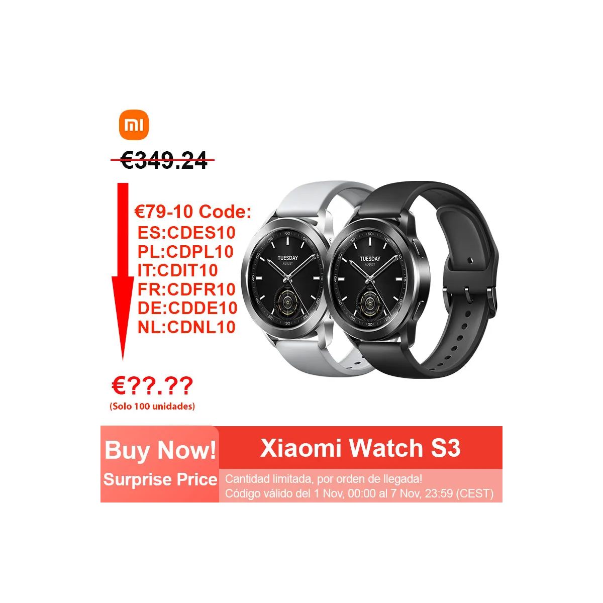 Bon plan Noël : Xiaomi Watch S3 en promo sur AliExpress à moins de 100€ !