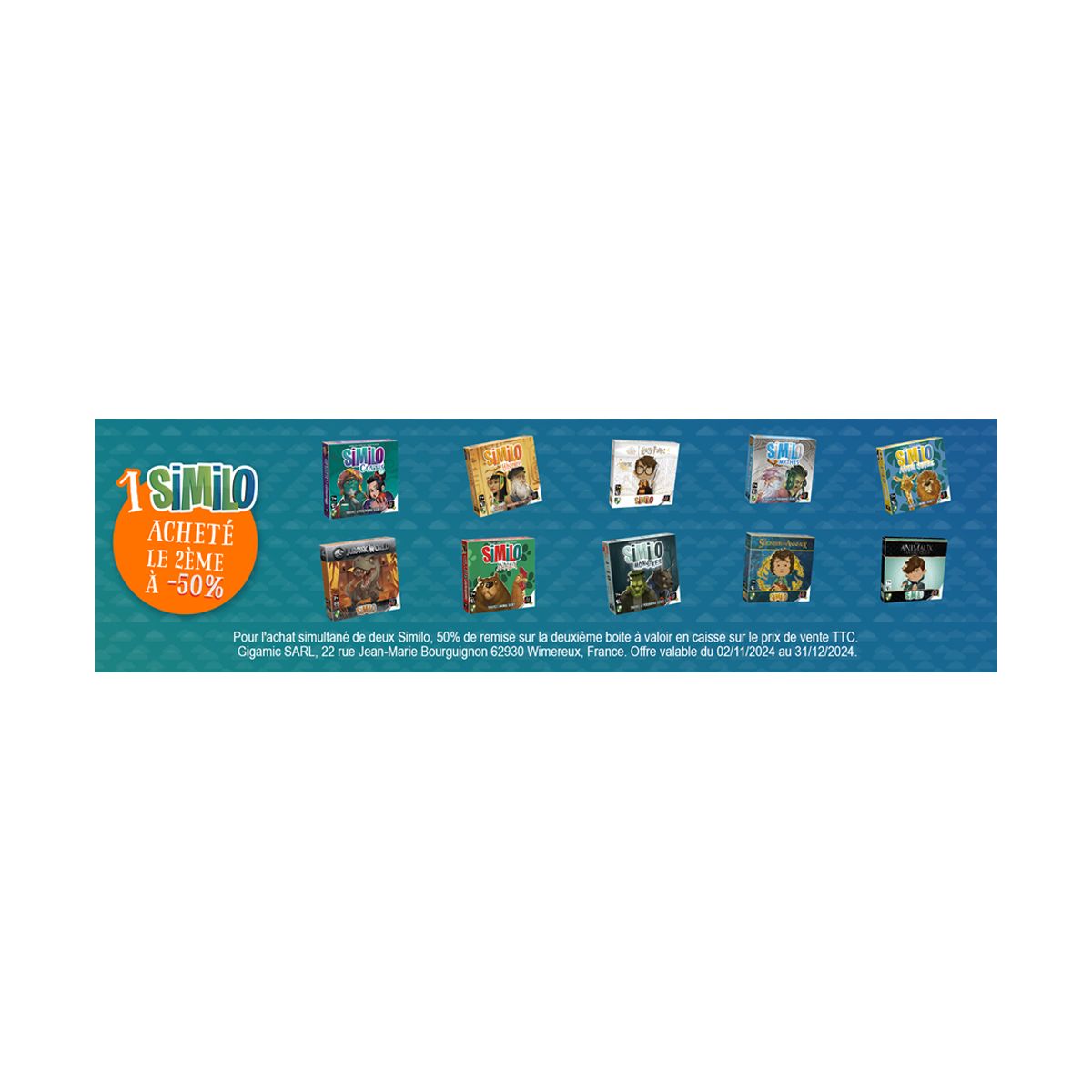 50% de remise sur le deuxième jeu Similio chez BCD Jeux
