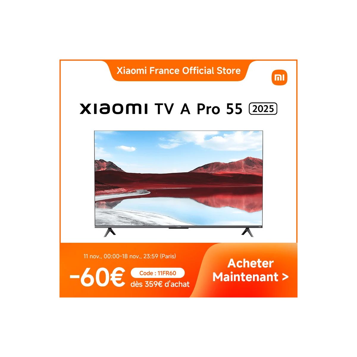 TV 55' Xiaomi A Pro a 367,20€ avec AliExpress