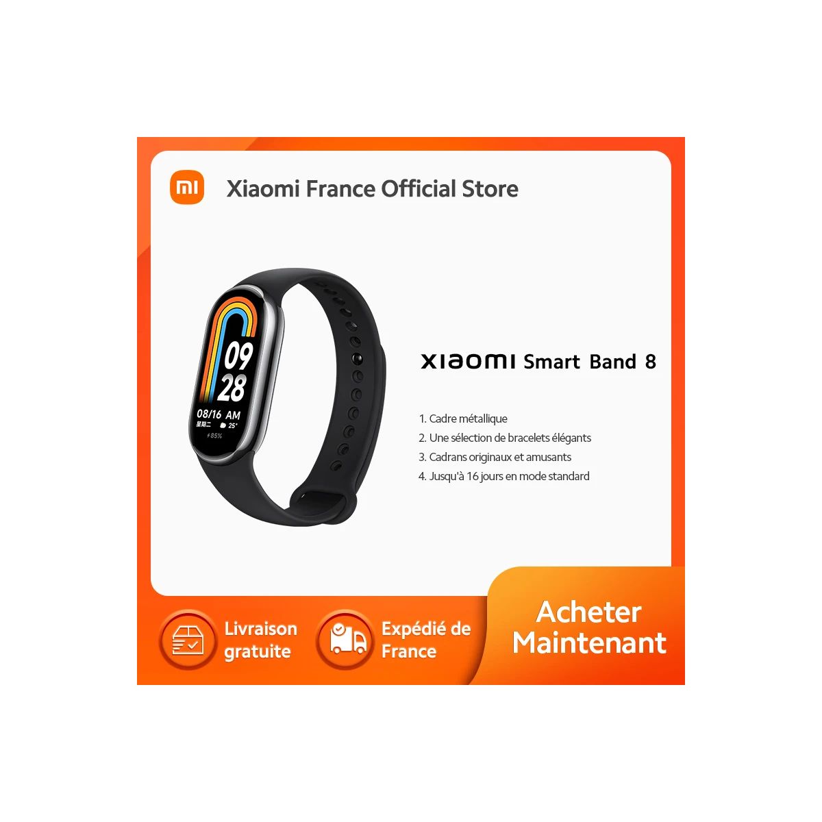 Bracelet connecté Xiaomi Mi Smart Band 8 pas cher sur AliExpress : 26.99€