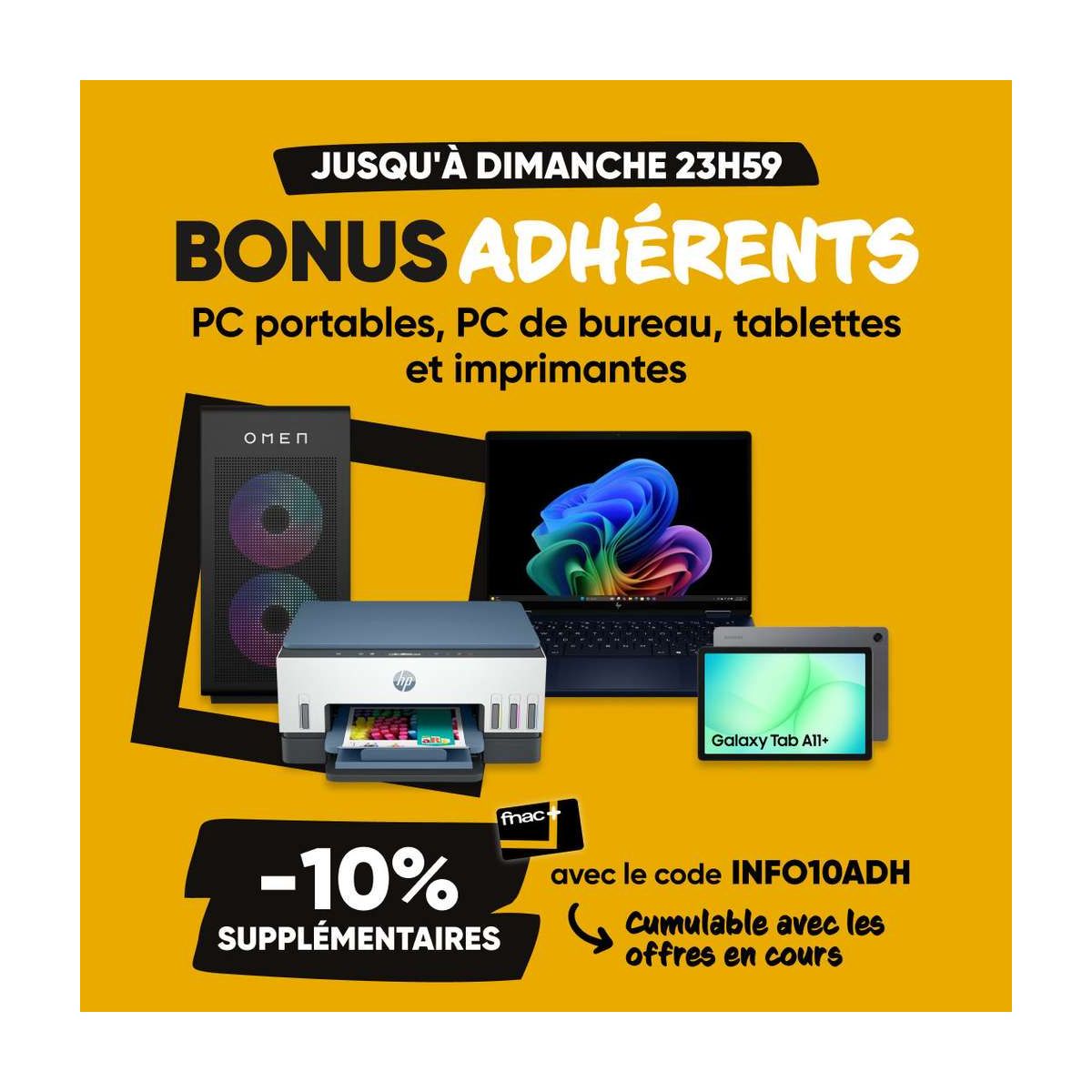 10% de remise Fnac sur l’informatique ce week-end : PC, tablettes et imprimantes en promo