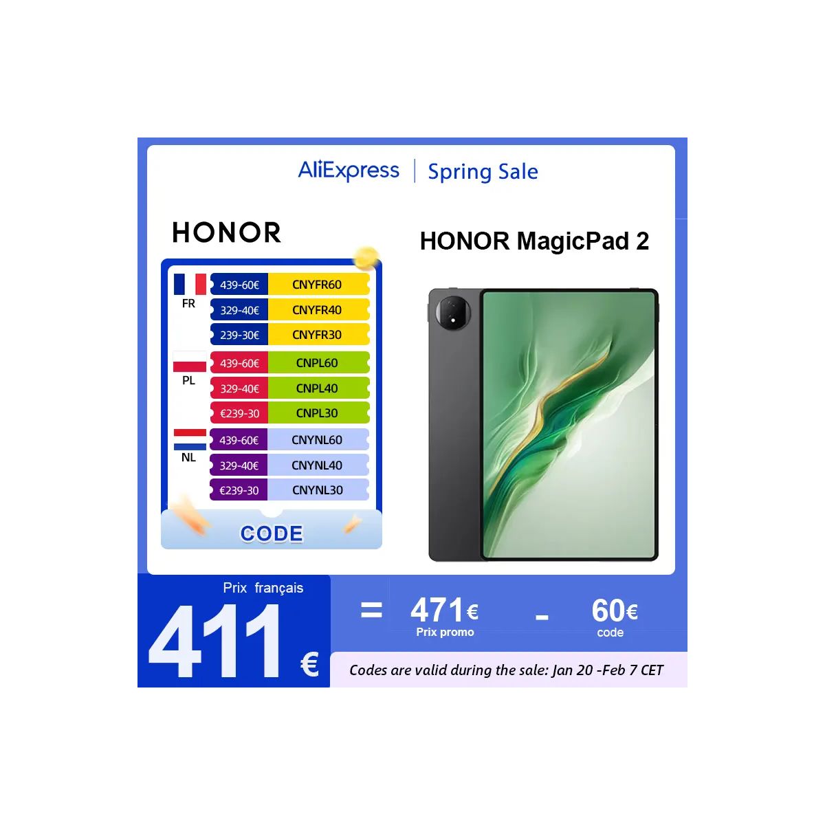 HONOR MagicPad 2 en promo : obtenez-la à 421€ avec un code promo exclusif sur AliExpress !