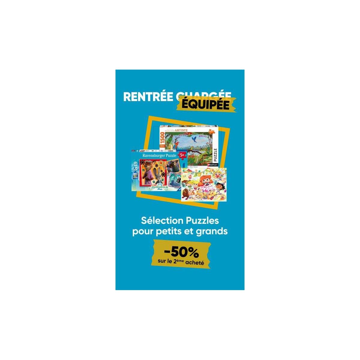 Fnac : 1 puzzle acheté, le 2ème à -50% sur une sélection de puzzles Nathan et Ravensburger