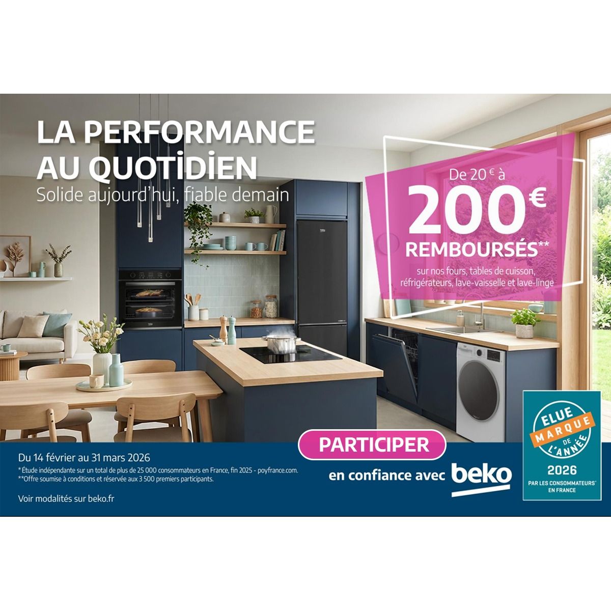 ODR Beko 2026 : 70€ remboursés sur réfrigérateurs, lave-linge, lave-vaisselle, sèche-linge éligibles