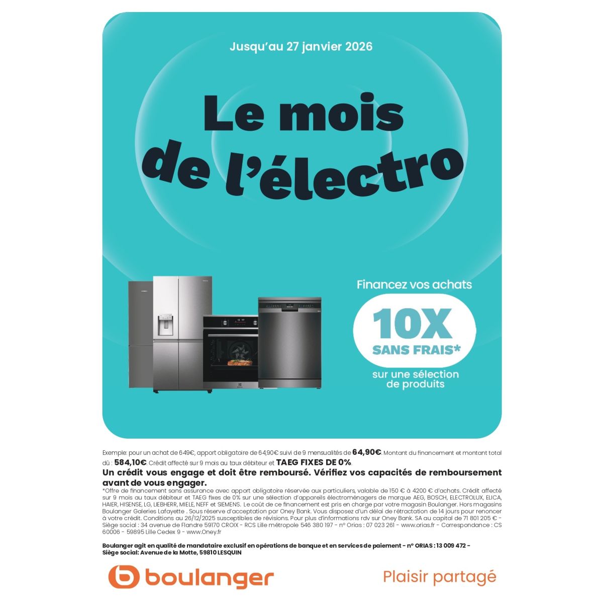 Boulanger : Électroménager pas cher avec crédit en 10 fois sans frais !