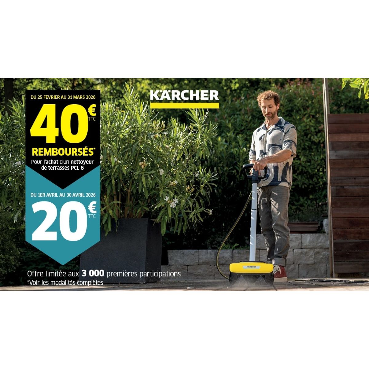 ODR Kärcher : 20€ remboursés sur le nettoyeur de terrasses PCL 6