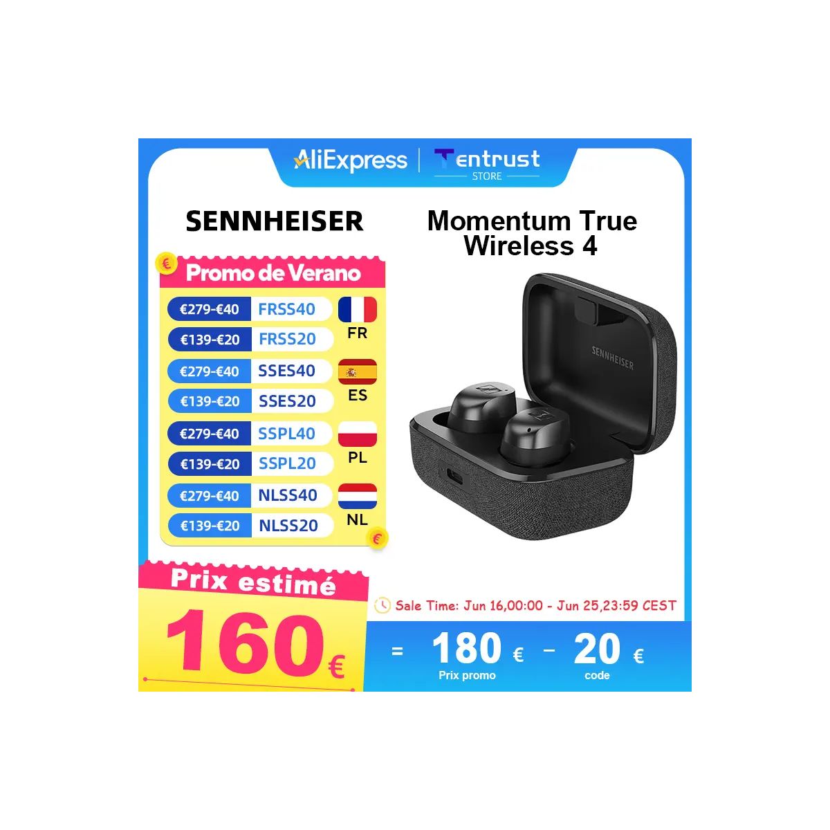 Sennheiser Momentum True Wireless 4 avec réduction de bruit à prix cassé