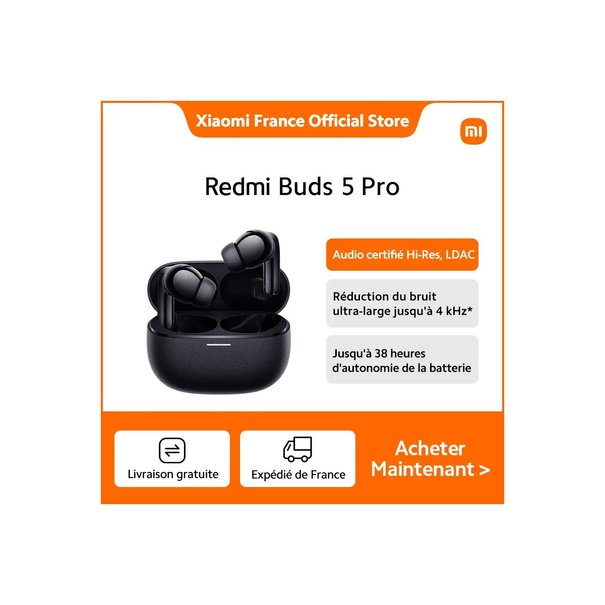 Promotion Xiaomi Buds 5 Pro : écouteurs sans fil à petit prix sur AliExpress