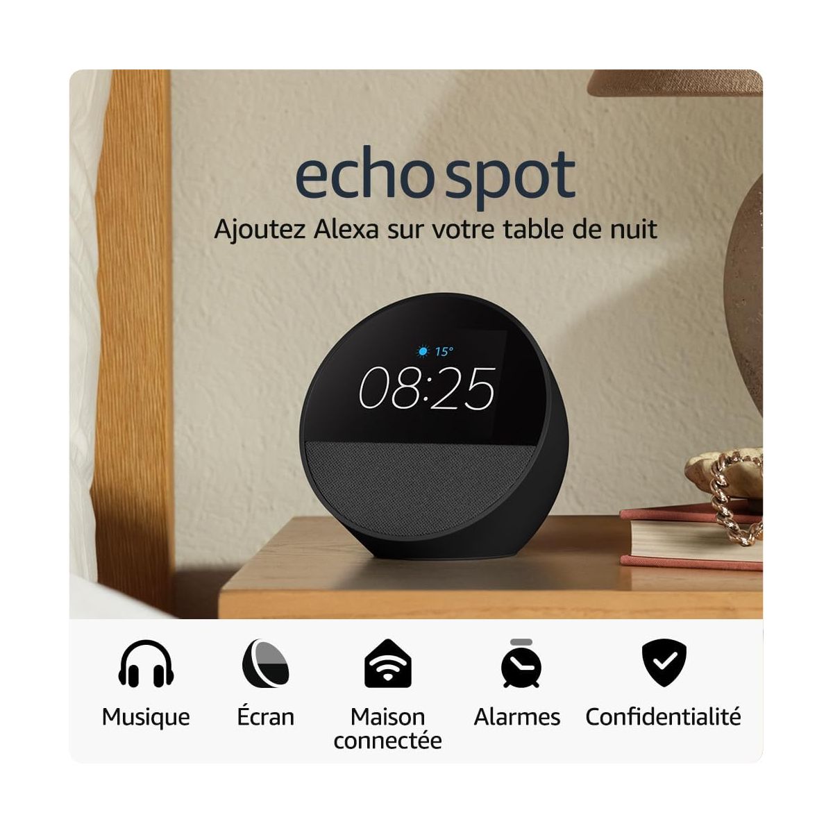 Deux Echo Spot à prix mini : 98,98€ seulement chez Amazon