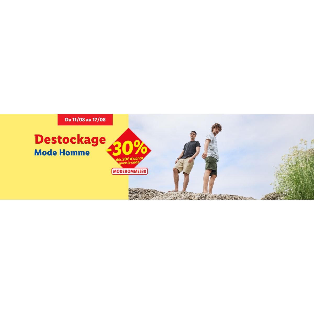 Réduction LIDL Mode Homme : 30% dès 20€ d'achat