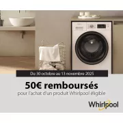 Whirlpool : 50€ remboursés sur vos machines à laver, profitez-en vite chez Boulanger et Darty !