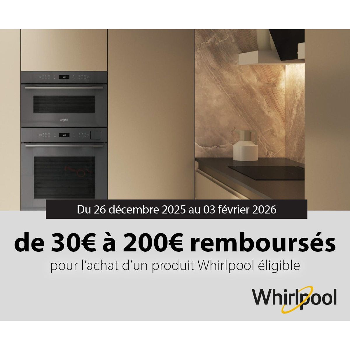 Whirlpool : 80€ remboursés sur les réfrigérateurs WHK26403XP6E1 et WHSD18A011A2FR
