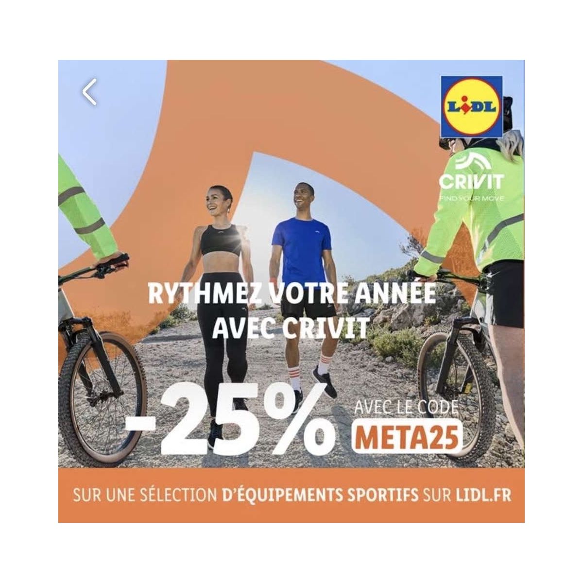 Lidl : Profitez de -25% sur une sélection d'articles sportifs en ligne
