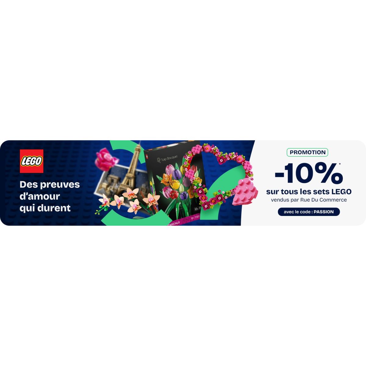 10% de réduction sur tous les sets LEGO chez Rue du Commerce avec un code promo exclusif