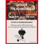 Barbecues charbon Weber : 70€ remboursés - Profitez de l’offre sur Bonne-promo dès maintenant