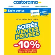 Ne manquez pas la soirée ventes privées Castorama : -10% sur tout le magasin dès 150€ d’achats !