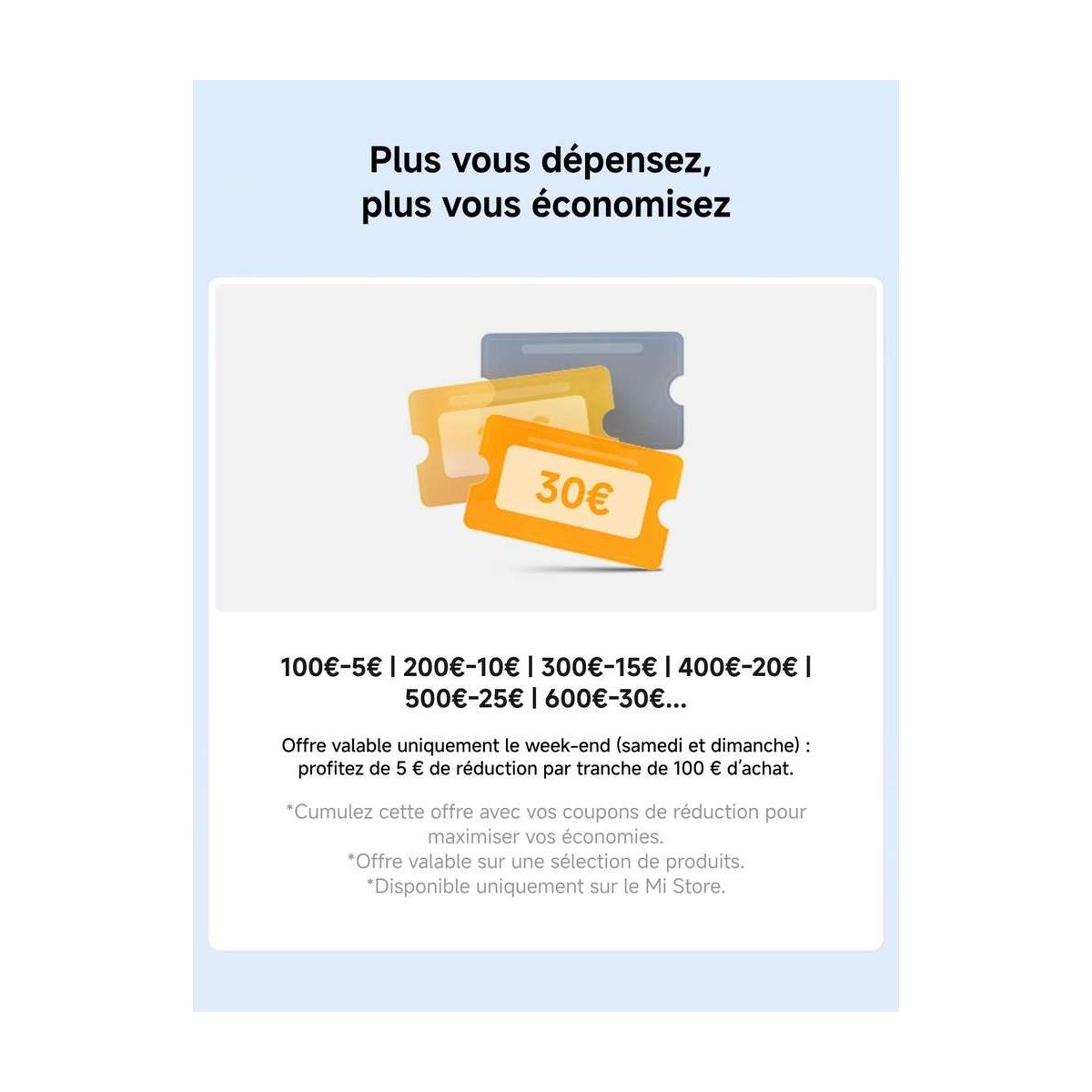 Week-end gourmand chez Mi.com : 5 € de réduction par tranche de 100 € d’achat