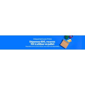 Prime Day : 15 € offerts en juillet pour 60 € dépensés chez Amazon