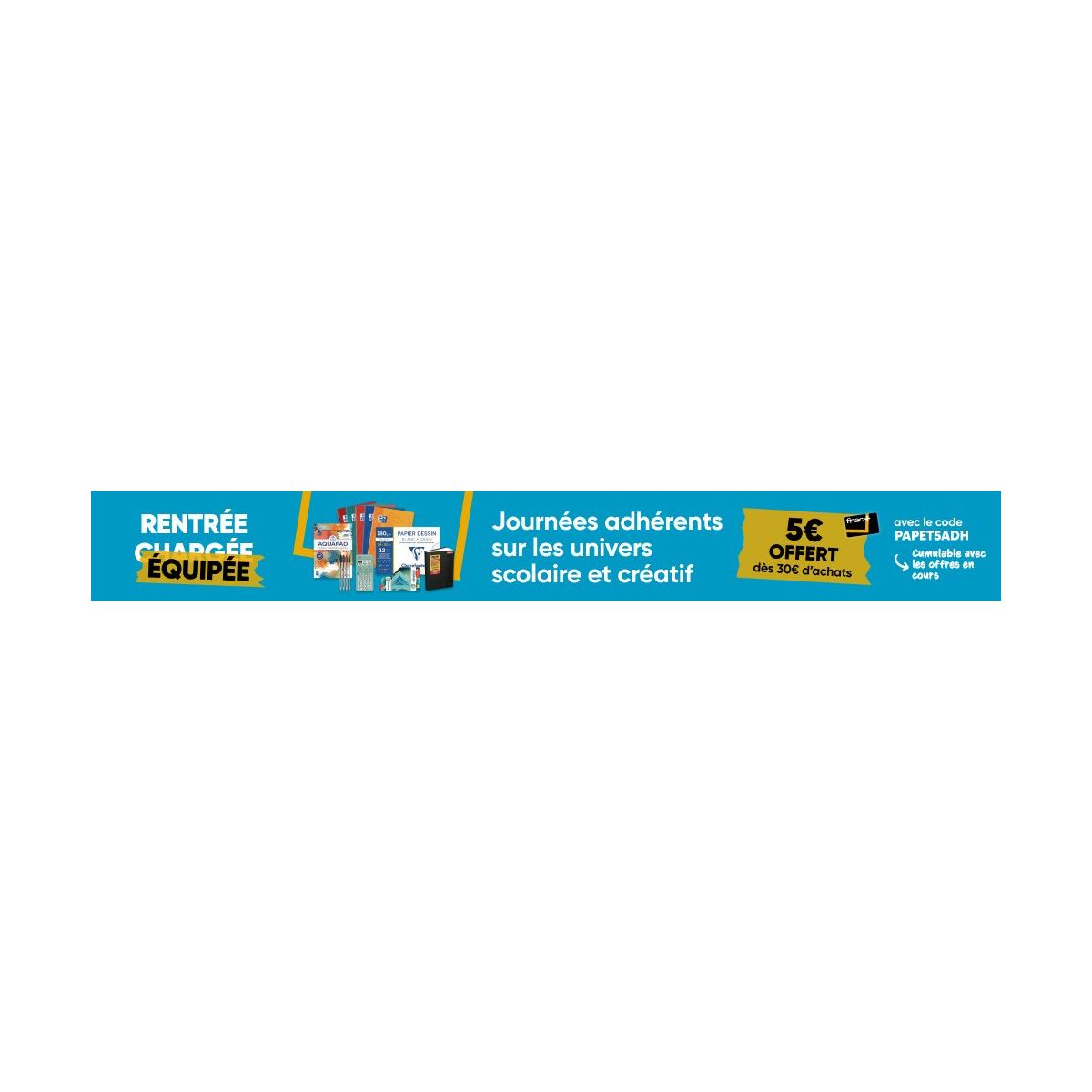 Fnac : 5 € offerts dès 30 € d’achat sur les fournitures scolaires pour les adhérents Fnac+