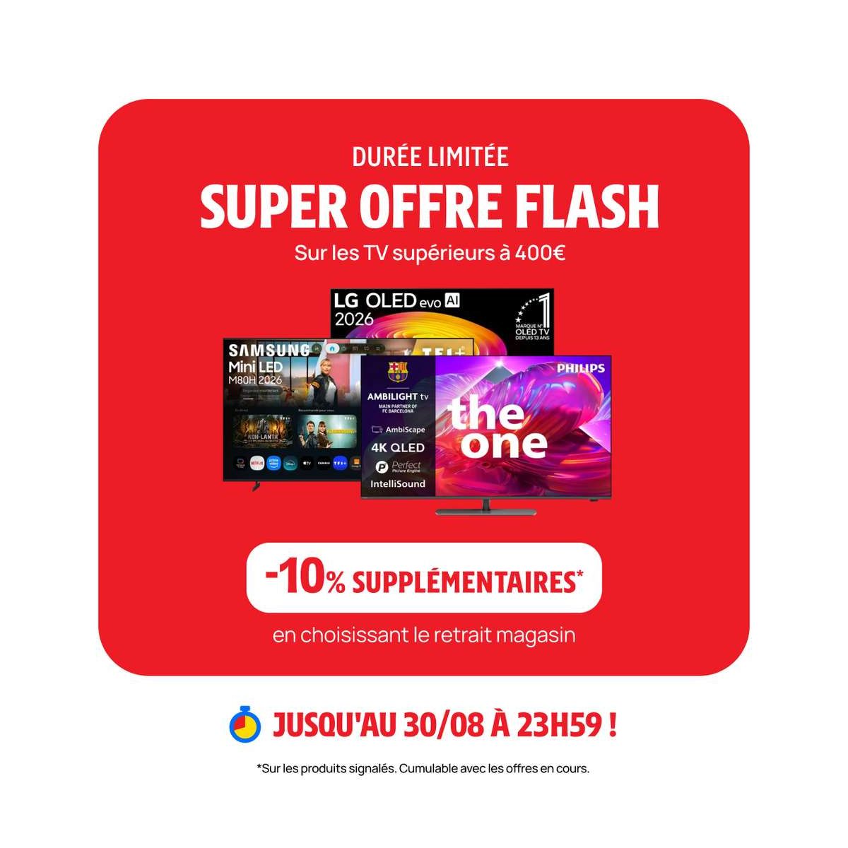Darty offre 10% de réduction sur les téléviseurs en Click & Collect ce week-end