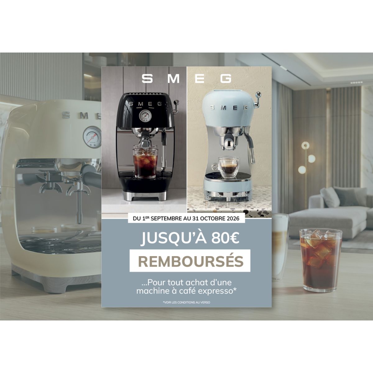 SMEG : jusqu’à 80 € remboursés sur les machines à café expresso éligibles