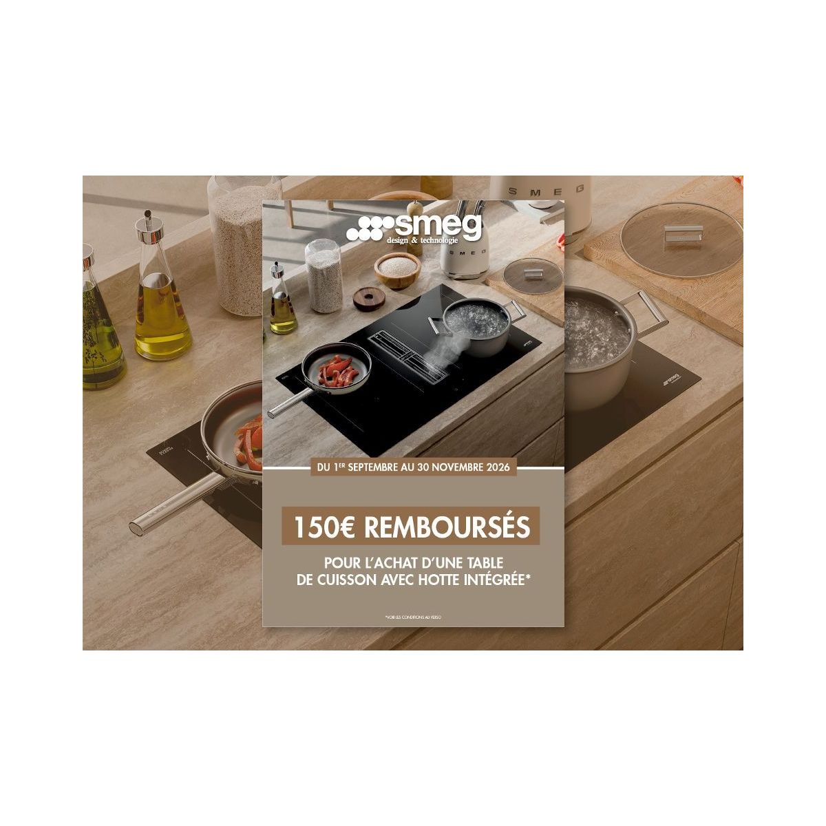 Comment bénéficier de 150€ de remboursement sur une table de cuisson SMEG ?