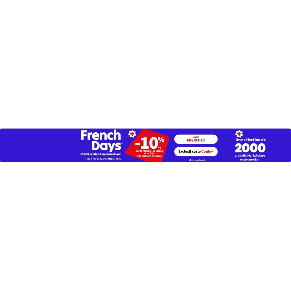 Conforama offre 10% de remise supplémentaire sur meubles, literie et déco avec la carte Confo+