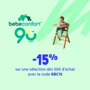 Vous préparez l'arrivée de bébé ? Cdiscount enlève 15% sur toute la puériculture Bébé Confort dès 50 € d'achat